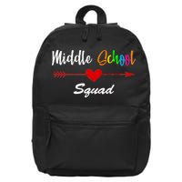 Middle School Squad 16 in Basic Backpack