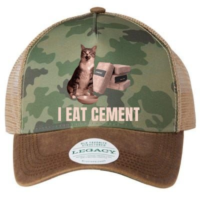 Meme I Eat Cement Cursed Cat Funny Oddly Specific Legacy Tie Dye Trucker Hat