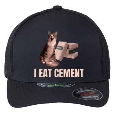 Meme I Eat Cement Cursed Cat Funny Oddly Specific Flexfit Unipanel Trucker Cap