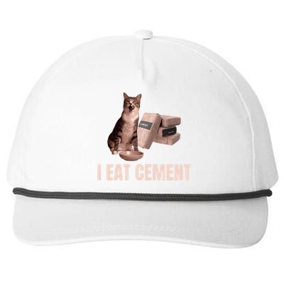 Meme I Eat Cement Cursed Cat Funny Oddly Specific Snapback Five-Panel Rope Hat