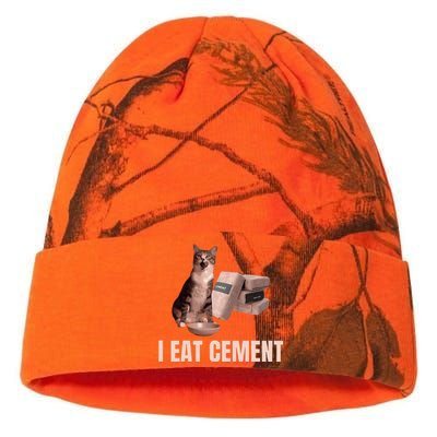 Meme I Eat Cement Cursed Cat Funny Oddly Specific Kati Licensed 12" Camo Beanie