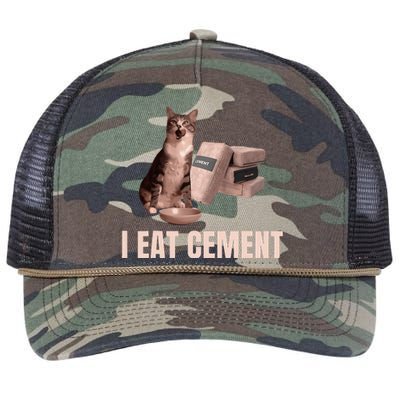 Meme I Eat Cement Cursed Cat Funny Oddly Specific Retro Rope Trucker Hat Cap