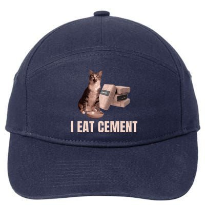 Meme I Eat Cement Cursed Cat Funny Oddly Specific 7-Panel Snapback Hat