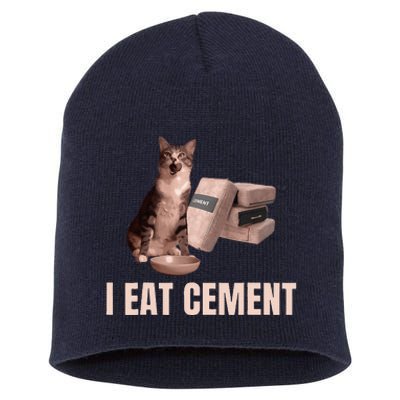 Meme I Eat Cement Cursed Cat Funny Oddly Specific Short Acrylic Beanie