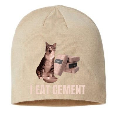 Meme I Eat Cement Cursed Cat Funny Oddly Specific Sustainable Beanie