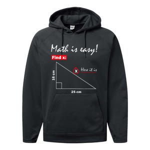 Math Is Easy Find X Here It Is Performance Fleece Hoodie