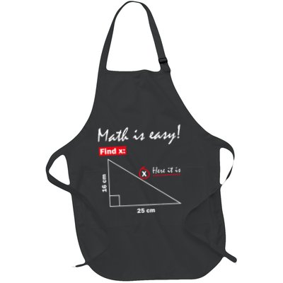 Math Is Easy Find X Here It Is Full-Length Apron With Pockets