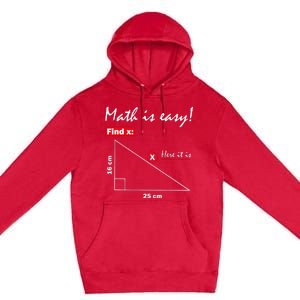 Math Is Easy Find X Here It Is Premium Pullover Hoodie