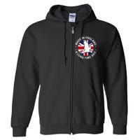 Made In England A Long Time Ago Uk Great Britain Full Zip Hoodie