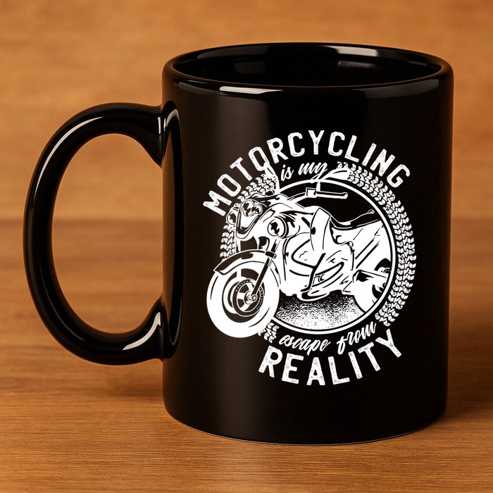 Motorcycling Is Escape From Reality 11oz C Handle Ceramic Mug