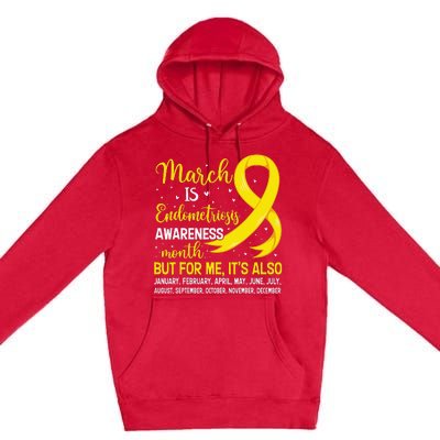 March Is Endometriosis Awareness Month Warrior Support Premium Pullover Hoodie