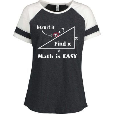 Math Is Easy Here It Is Funny Math Teacher Student Gift Enza Ladies Jersey Colorblock Tee