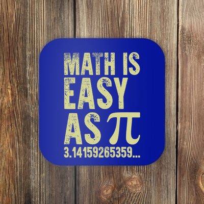 Math Is Easy As Pi Geeky Math Nerdy Funny Pi Day Gift Coaster