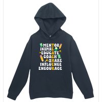 Mentor Inspire Educate Coach Share Influence Encourage Teacher Back To School Urban Pullover Hoodie