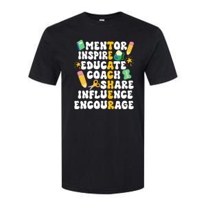 Mentor Inspire Educate Coach Share Influence Encourage Teacher Back To School Softstyle CVC T-Shirt