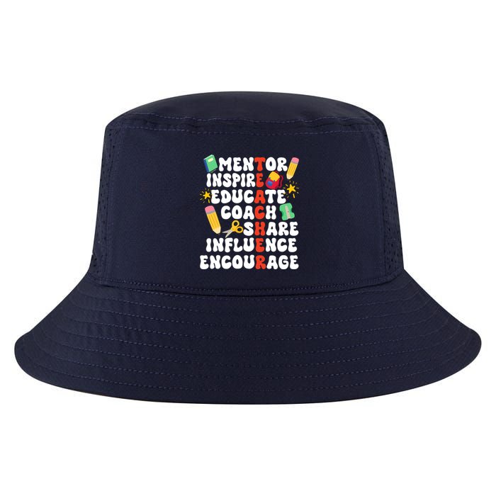 Mentor Inspire Educate Coach Share Influence Encourage Teacher Back To School Cool Comfort Performance Bucket Hat