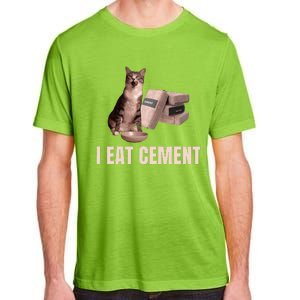 Meme I Eat Cement Cursed Cat Funny Oddly Specific Adult ChromaSoft Performance T-Shirt