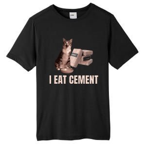 Meme I Eat Cement Cursed Cat Funny Oddly Specific Tall Fusion ChromaSoft Performance T-Shirt