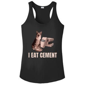 Meme I Eat Cement Cursed Cat Funny Oddly Specific Ladies PosiCharge Competitor Racerback Tank