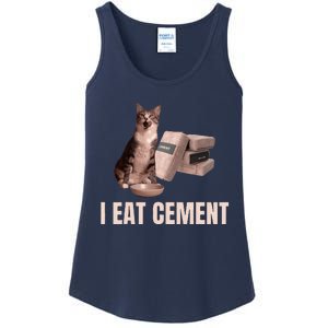 Meme I Eat Cement Cursed Cat Funny Oddly Specific Ladies Essential Tank