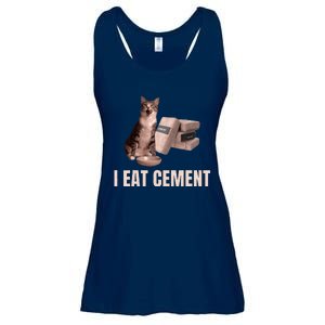 Meme I Eat Cement Cursed Cat Funny Oddly Specific Ladies Essential Flowy Tank