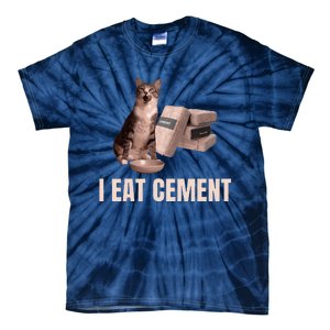 Meme I Eat Cement Cursed Cat Funny Oddly Specific Tie-Dye T-Shirt