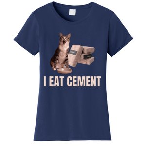 Meme I Eat Cement Cursed Cat Funny Oddly Specific Women's T-Shirt