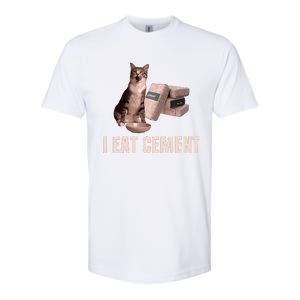 Meme I Eat Cement Cursed Cat Funny Oddly Specific Softstyle CVC T-Shirt