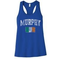 Murphy Irish Flag Ireland St Patricks Day Vintage Distressed Gift Women's Racerback Tank