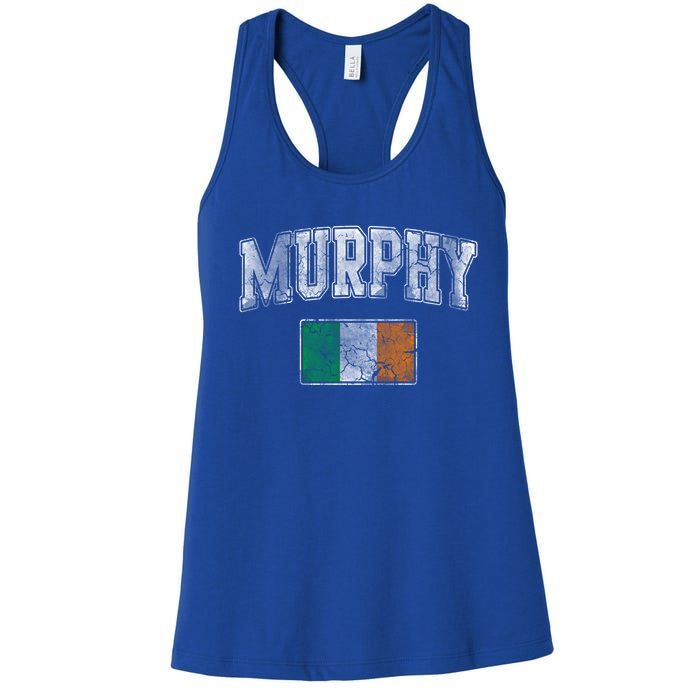 Murphy Irish Flag Ireland St Patricks Day Vintage Distressed Gift Women's Racerback Tank