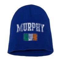 Murphy Irish Flag Ireland St Patricks Day Vintage Distressed Gift Short Acrylic Beanie