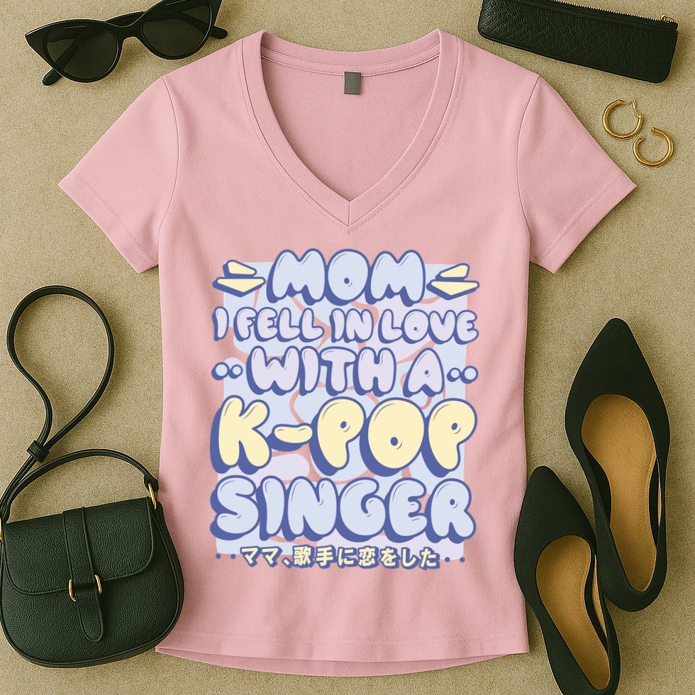 Mom I Fell In Love With A K Pop Singer Women's V-Neck T-Shirt