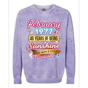 Made In February 1977 46 Years Old 46th Birthday Gift Colorblast Crewneck Sweatshirt