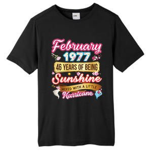 Made In February 1977 46 Years Old 46th Birthday Gift Tall Fusion ChromaSoft Performance T-Shirt