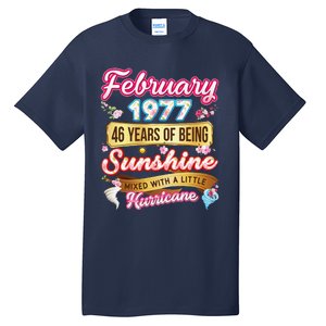 Made In February 1977 46 Years Old 46th Birthday Gift Tall T-Shirt