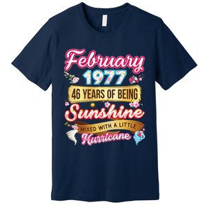 Made In February 1977 46 Years Old 46th Birthday Gift Premium T-Shirt