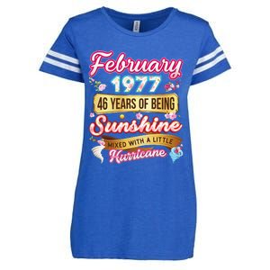 Made In February 1977 46 Years Old 46th Birthday Gift Enza Ladies Jersey Football T-Shirt