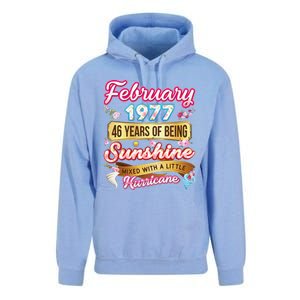 Made In February 1977 46 Years Old 46th Birthday Gift Unisex Surf Hoodie