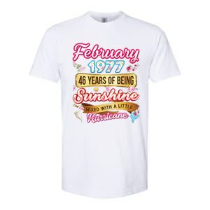 Made In February 1977 46 Years Old 46th Birthday Gift Softstyle CVC T-Shirt