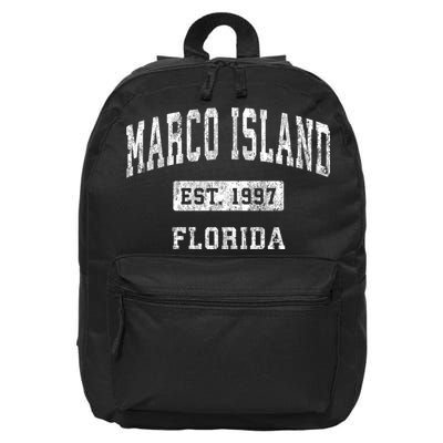 Marco Island Florida Fl Vintage Established Sports Design 16 in Basic Backpack