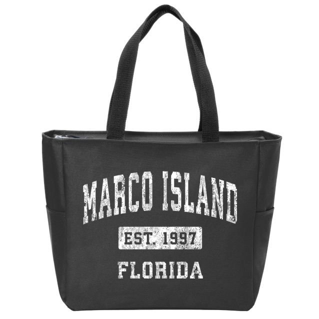Marco Island Florida Fl Vintage Established Sports Design Zip Tote Bag