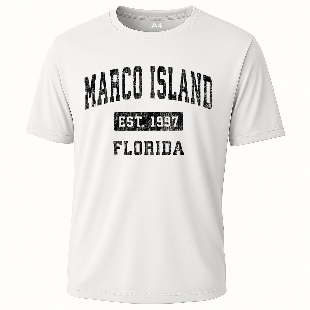 Marco Island Florida Fl Vintage Established Sports Design Performance Shirt