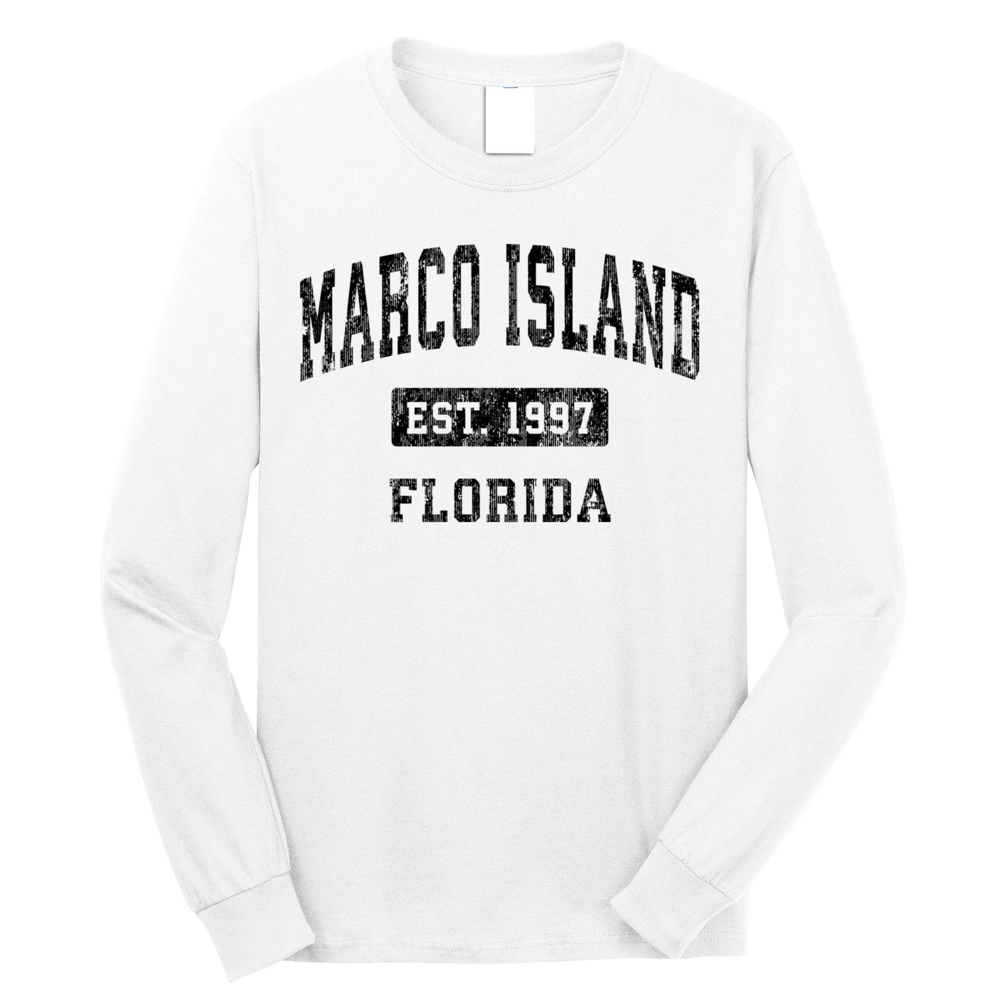 Marco Island Florida Fl Vintage Established Sports Design Long Sleeve Shirt