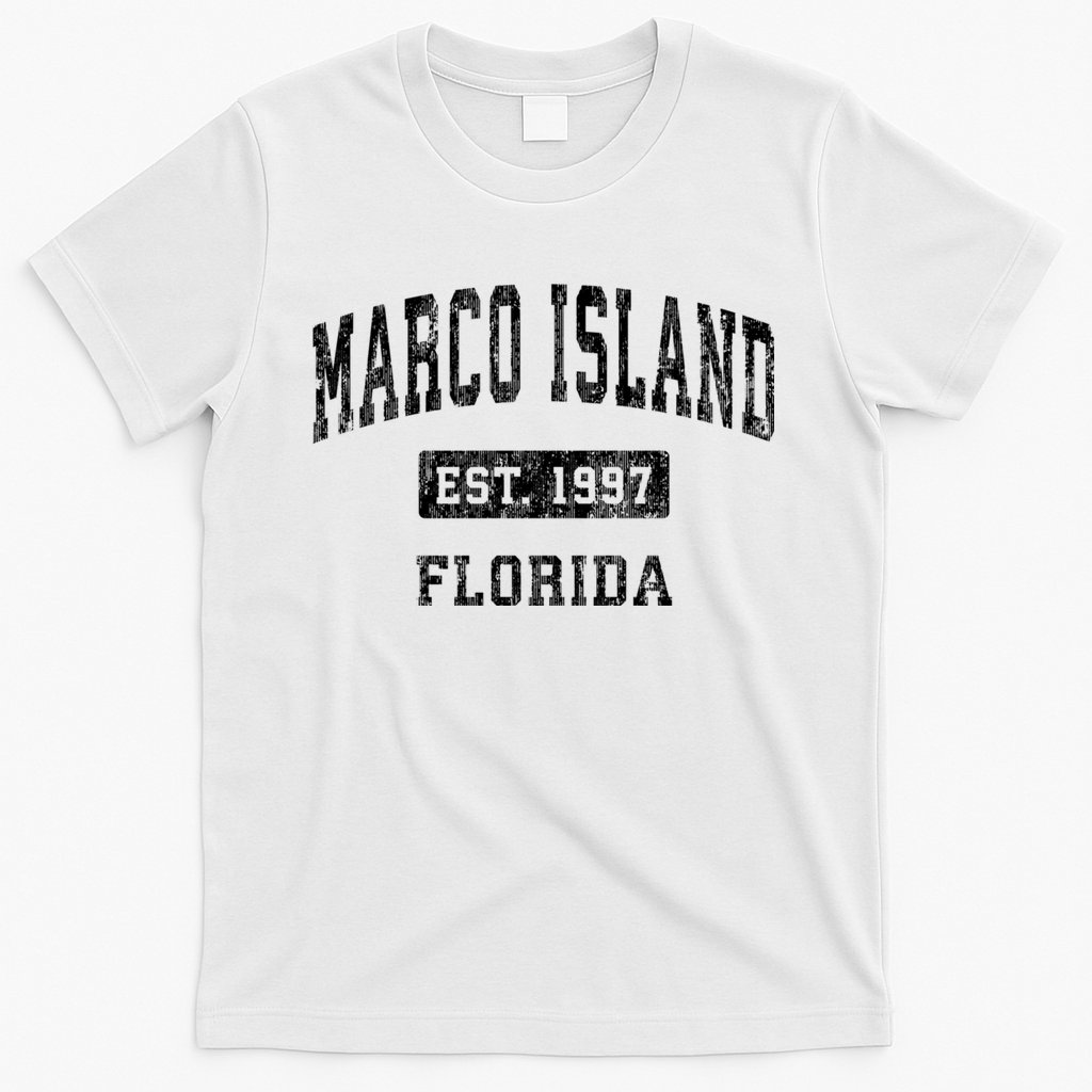 Marco Island Florida Fl Vintage Established Sports Design T-Shirt