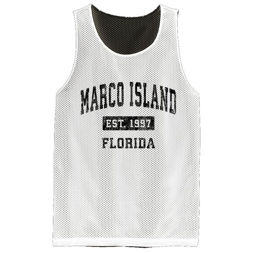 Marco Island Florida Fl Vintage Established Sports Design Mesh Reversible Basketball Jersey Tank