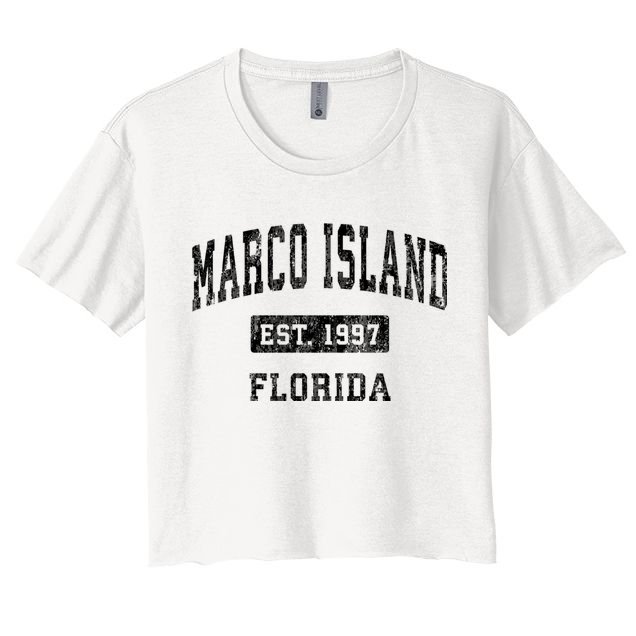 Marco Island Florida Fl Vintage Established Sports Design Crop Top