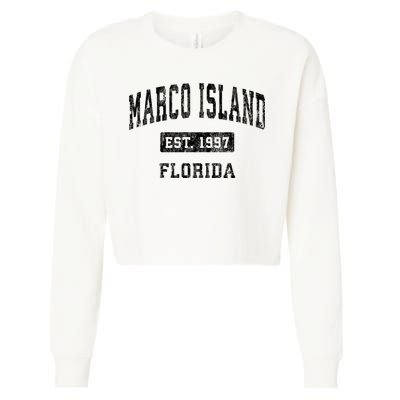 Marco Island Florida Fl Vintage Established Sports Design Cropped Pullover Crew