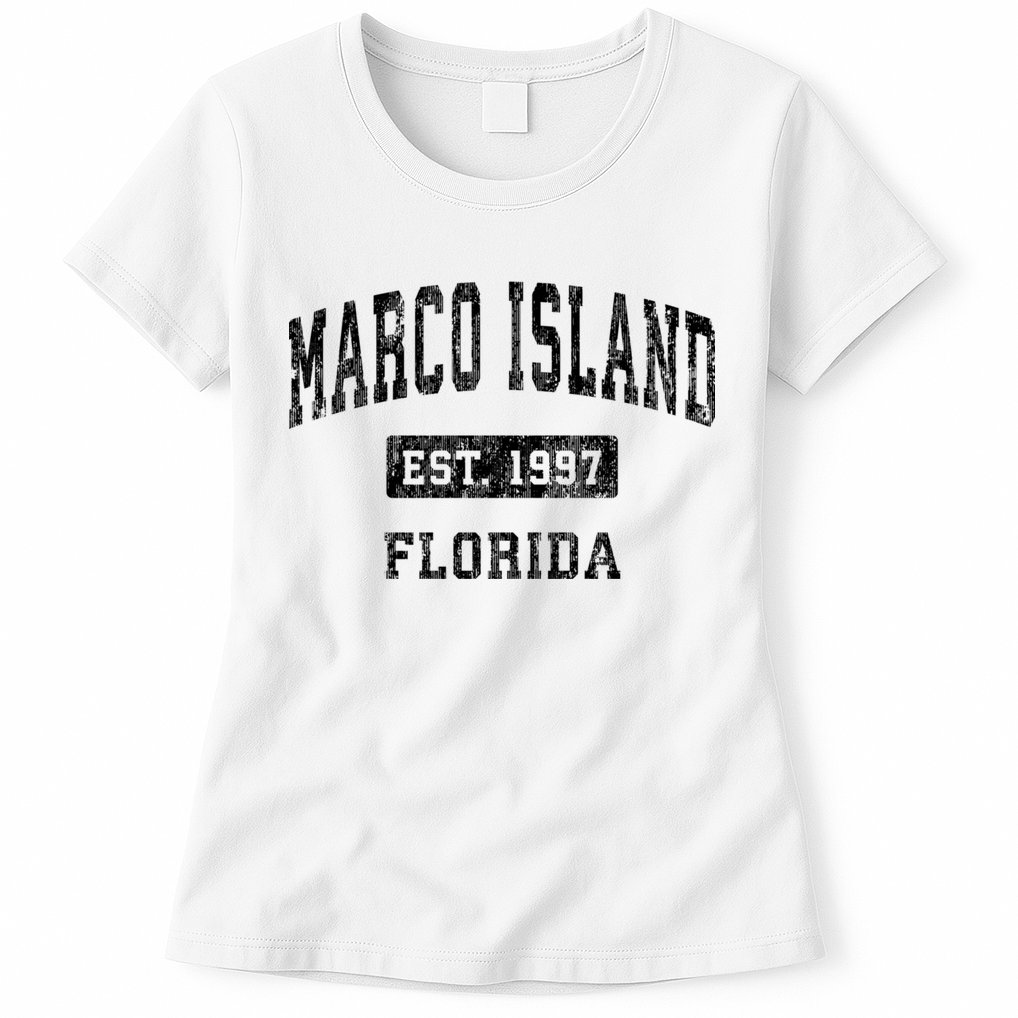 Marco Island Florida Fl Vintage Established Sports Design Womens T-Shirt