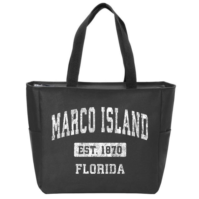 Marco Island Florida Fl Vintage Established Sports Design Design Zip Tote Bag
