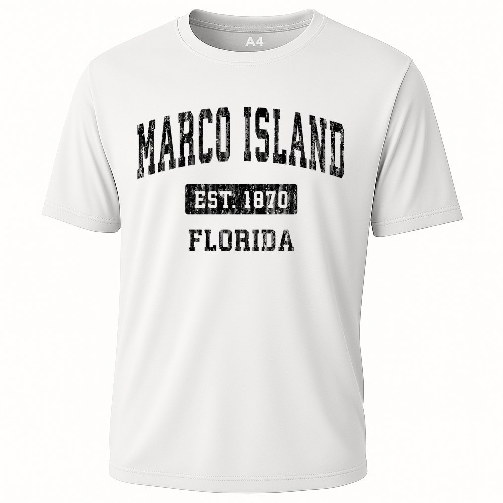 Marco Island Florida Fl Vintage Established Sports Design Design Performance Shirt